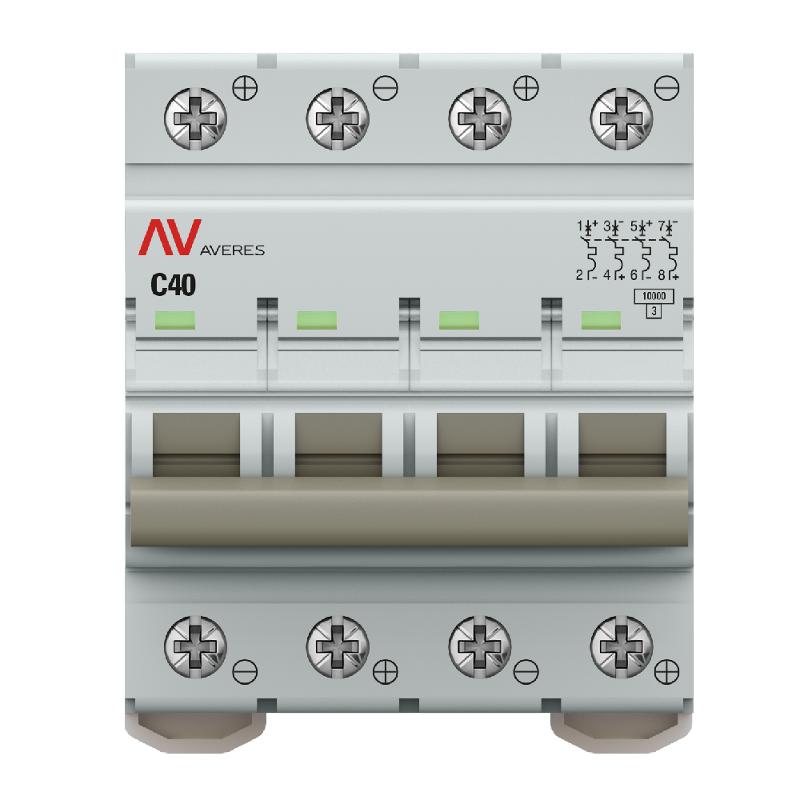 Выключатель автоматический AV-10 DC 4P 40A (C) 10kA  AVERES |mcb10-DC-4-40C-av| EKF — миниатюра 4