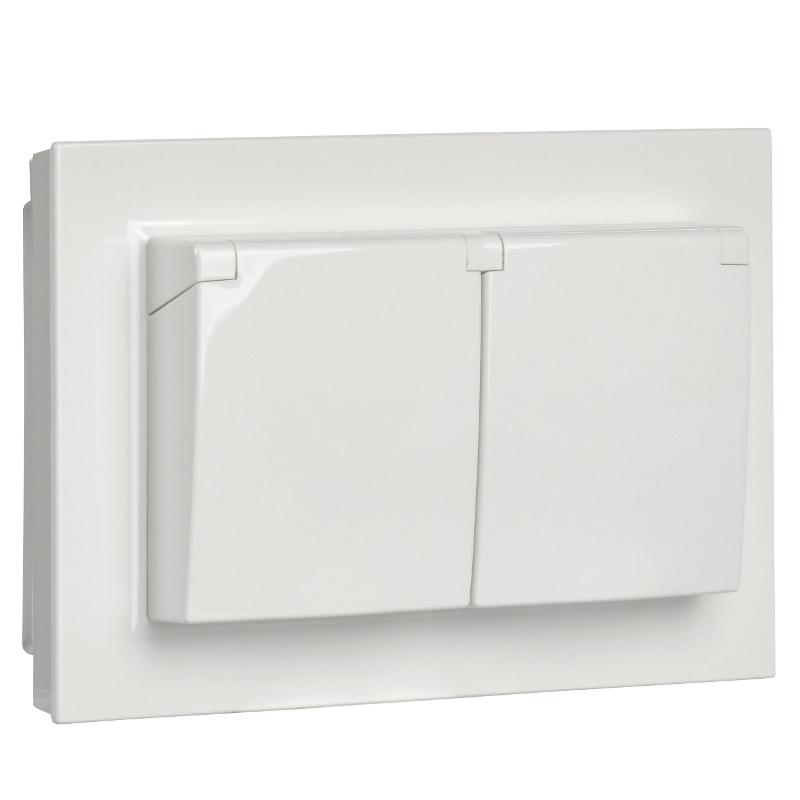 BRITE Розетка 2-ая с крышкой 16А в сб IP44 РСбш12-3-44-БрБ белый | BR-R26-16-44-K01-F | IEK — миниатюра 5