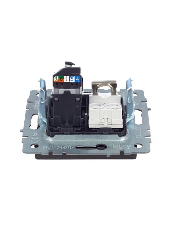 BRITE Розетка двойная RJ11+RJ45 кат.5E РК/Т12-БрТБ темная бронза | BR-KT20-O-1-K45 | IEK — миниатюра 11