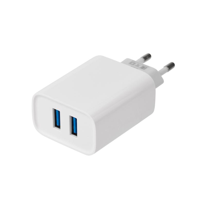 Сетевое зарядное устройство REXANT 2 x USB, 5V, 2.4 A, белое |16-0276 | REXANT — фото 1 | Sento