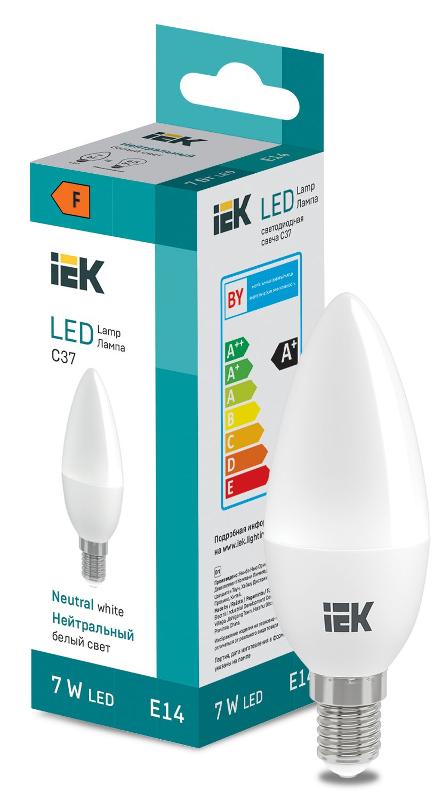 Лампа светодиодная Candle C37 600lm 4000K E14 | LL-I-C37-7-230-40-E14 | IEK — IEK (ИЭК)