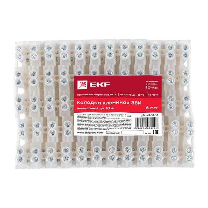 Клеммная колодка полиэтилен 1,5-6(10) мм2 10А 12 секций (уп. 10 шт.) EKF | plc-KK-10-10 | EKF — миниатюра 7