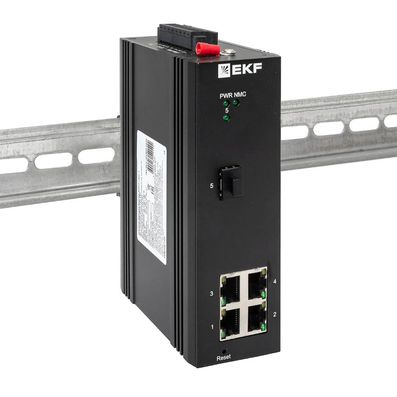 Промышленный управляемый коммутатор уровня L2 ML2-1GX/SFP-4GTP, 1 порт 1000Base-X SFP, 4 порта 10/100/1000Base-T(X) RJ45 c PoE, монтаж на динрейку TSX — миниатюра 2