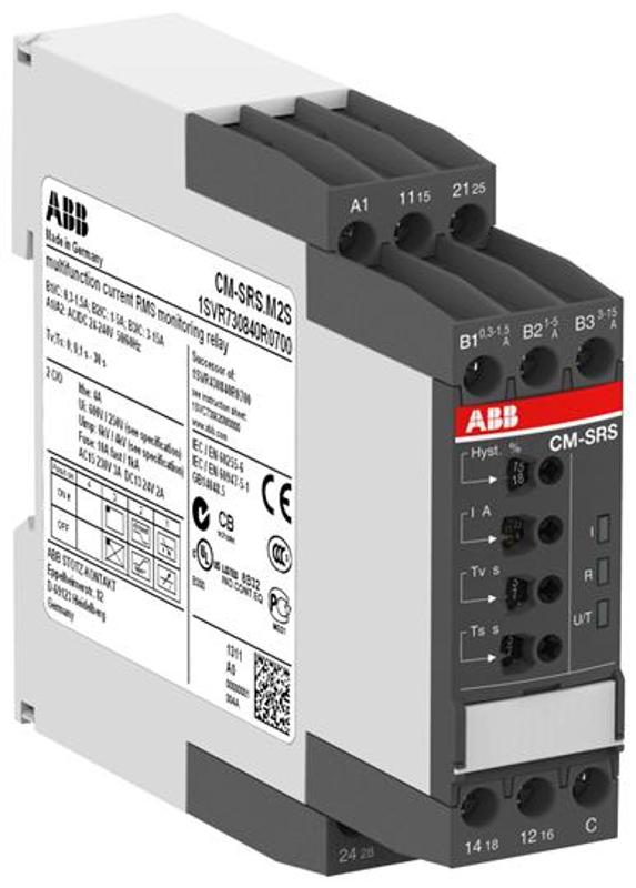 Однофазное реле контроля тока CM-SRS.M1S многофункц. питание 24-240В AC/DC, 1ПК, винтовые клеммы | 1SVR730840R0600 | ABB — ABB