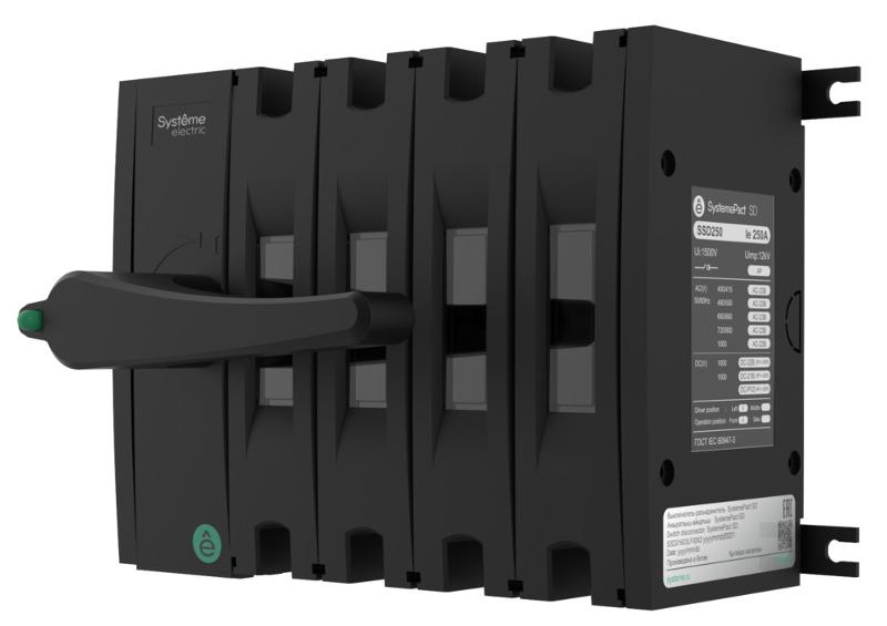 ВЫКЛ-РАЗЪЕДИНИТЕЛЬ SYSTEMEPACT SD160 4P 63A  РУКОЯТКА СЛЕВА ФРОНТ_РУКОЯТКА ЗАКАЗЫВАЕТСЯ ОТДЕЛЬНО | SSD01604LF0063 | SE — фото 1 | Sento