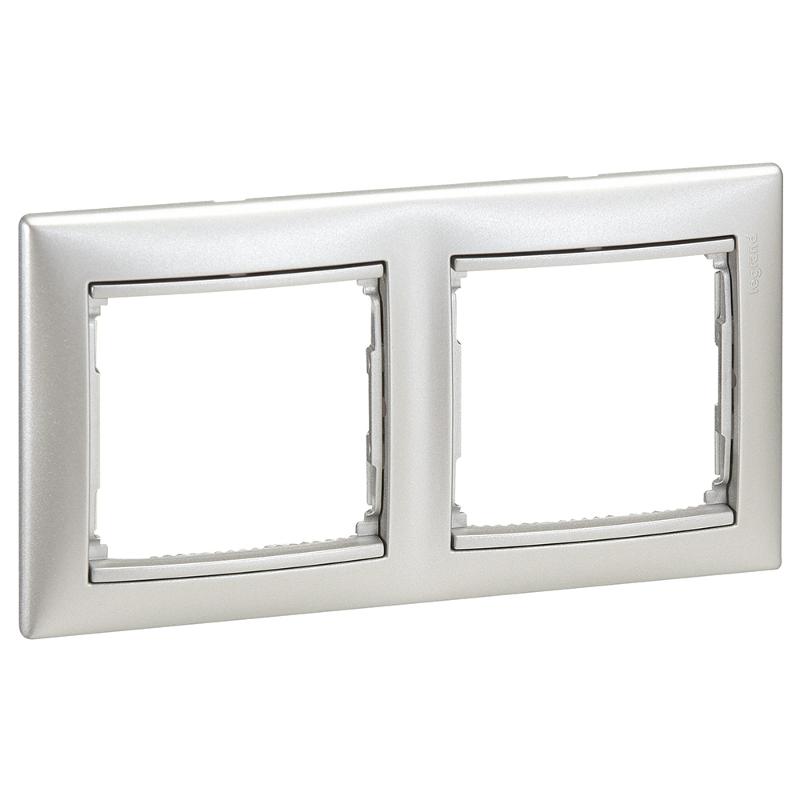 Valena Алюминий DIY Рамка 2 -ая | 694331 | Legrand; замена на арт. ИЭК 6943311 — Legrand