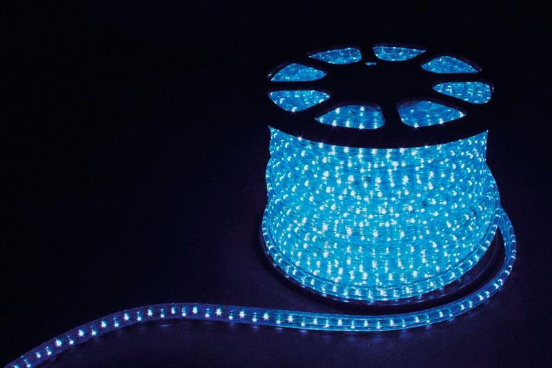 Дюралайт светодиодный 3W 50м квадр. 11х17мм 230V 72LED/м 2,88Вт/м, (2м/отрез), 2 аксесс., синий/ LED-F3W | 26071 | FERON — фото 1 | Sento