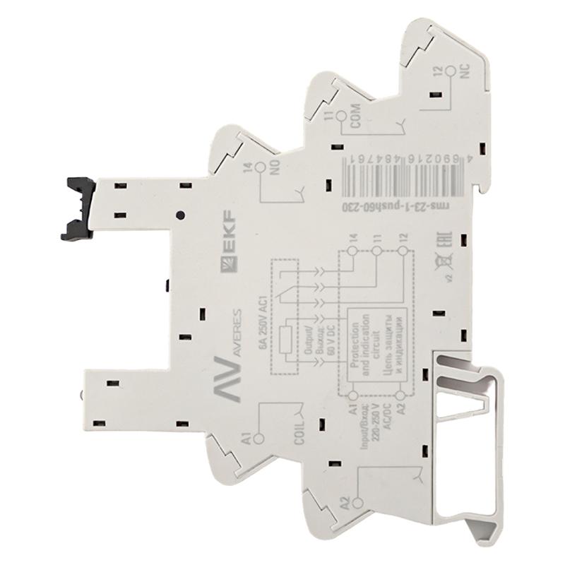 Разъем для реле РM slim 23/1 Push-in 230VАС/60VDC | rms-23-1-push60-230 |  EKF — миниатюра 4