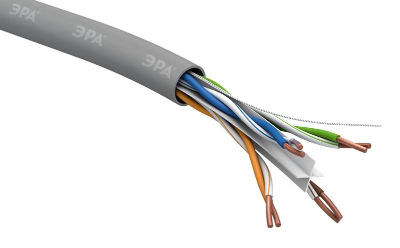 Кабель витая пара U-4-PVC-6 U/UTP 4x2x23 AWG Cat 6 CU PVC 305 метров | Б0053023 | ЭРА — ЭРА (Энергия света)