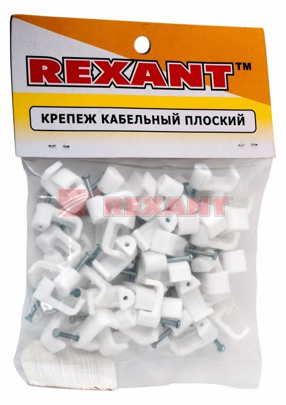 Крепеж кабеля плоский 12 х 6 мм, белый (упак. 50 шт) | 07-4212 | REXANT — миниатюра 2