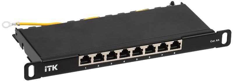 ITK 0,5U патч-панель кат.6A STP 8 портов 10" Dual IDC | PP08-D05UC6AS-D05-10 | ITK — ITK