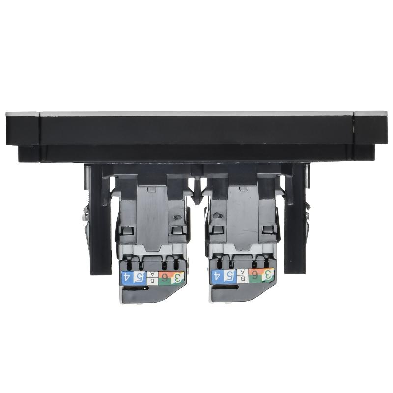 FORTE&PIANO Розетка комп. 2-ая RJ45 кат.5E FP733M металл никель  | FP-K20-1-M-K50 | IEK — миниатюра 5