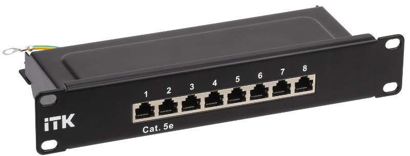 1U патч-панель кат.5E STP 8 портов 10" Dual IDC | PP08-1UC5ES-D05-10 | ITK — ITK