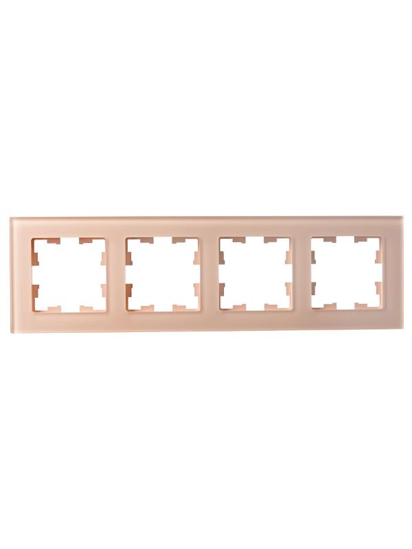 BRITE Рамка 4-ая РУ-4-2-БрП стекло персиковый матовый | BR-M42-G-31-K96 | IEK — миниатюра 2