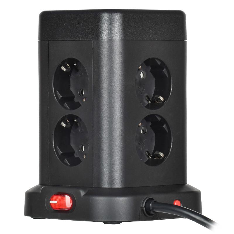 DOMINIC Удлинитель У08K 1,5м 3х1мм2 USB A+C 20Вт чер | DN-YP30-16-08-01-ZKU-K02 | IEK — миниатюра 4