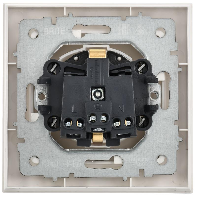BRITE Розетка с крышкой 16А IP44 РСбш10-3-44-БрБ белый в сборе | BR-R16-16-44-K01-F-PRO | IEK — миниатюра 4