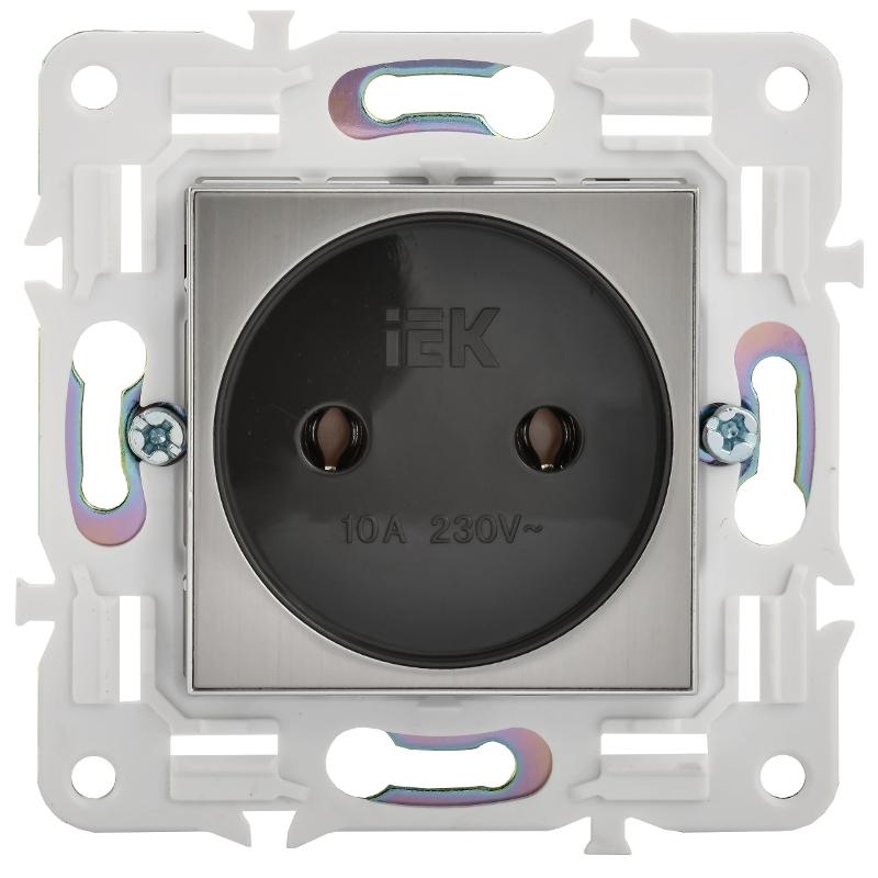 SKANDY Розетка без з/к/ш 10А SK-R02N никель | SK-R10-10-K50 | IEK — миниатюра 2