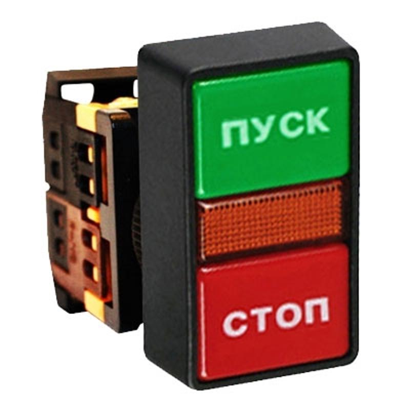Кнопка AS-22N "Пуск-Стоп" прямоугольная 220В NO+NC EKF PROxima | pbn-as-rec | EKF — EKF