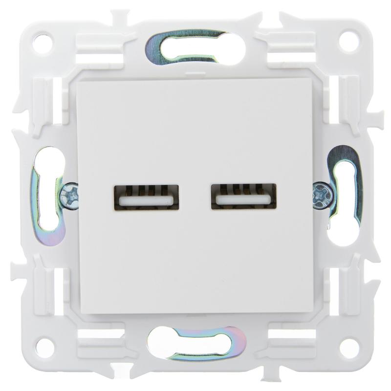 SKANDY Розетка USB A+A 3,1А SK-R15W арктический белый | SK-U21-D31-K01 | IEK — миниатюра 2