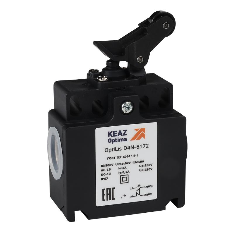 Выключатель концевой OptiLiS D4N-8172 рычаг роликовый вертикальное перемещение EN 50047 XCKT2127P16 | 365317 | КЭАЗ — КЭАЗ (Курский электроаппаратный завод)