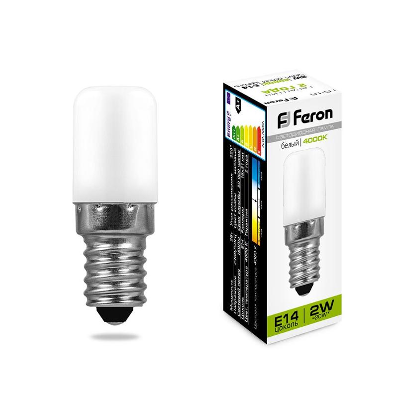 Лампа светодиодная LB-10 (2W) 230V E14 4000K для холодильника | 25897 | FERON — Feron
