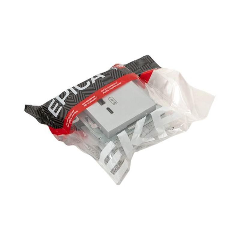 Механизм розетки USB-A+С, алюминий Эпика EKF | UP1-SOA-USBA+USBC | EKF — миниатюра 13
