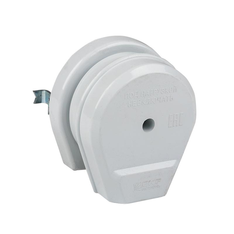 Разъем РШ-ВШ 32А 250В 2P+PE (СУ) пластиковый бел. EKF PROxima | AS-250-H-02 | EKF — миниатюра 2