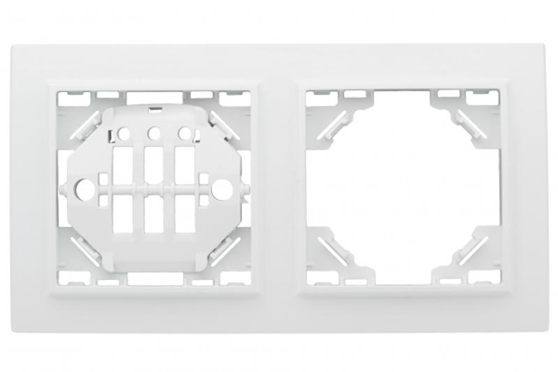 Минск Рамка 2-местная горизонтальная белая EKF  Basic | ERM-G-302-10 | EKF — EKF