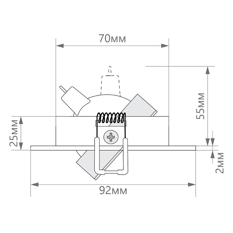 Светильник точечный встраиваемый под лампу DL2801 MR16 50W G5.3 "квадрат", хром (аналог DL273) | 32639 | FERON — миниатюра 2