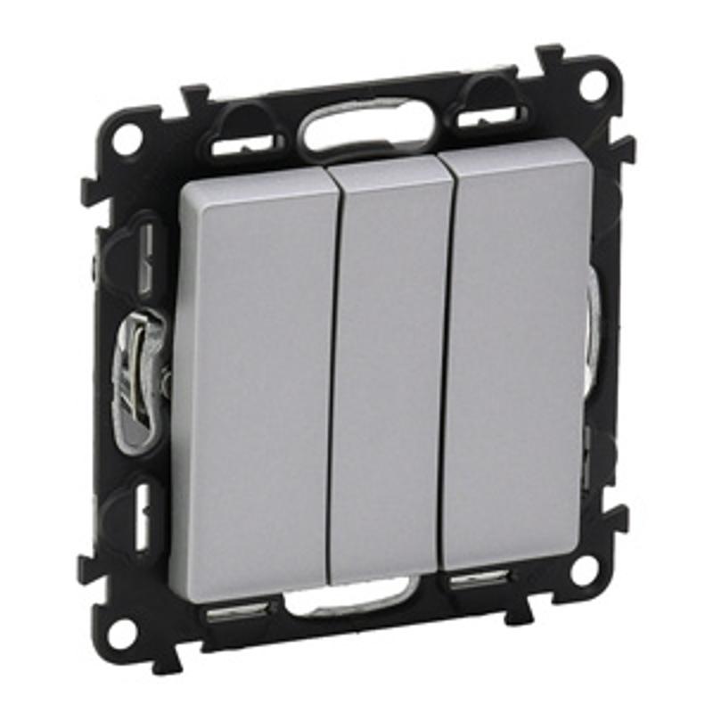 Valena LIFE DIY Алюминий Выключатель 3-клавишный 10А 250В — миниатюра 2