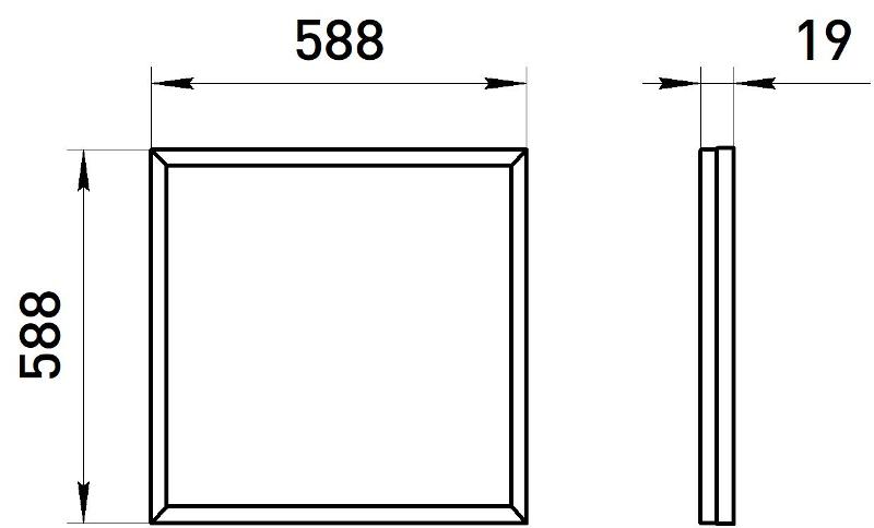 Светильник светодиодный  SPO-14-38-6K-BL 38Вт 6500К 3600Лм IP40 588x588x29 матовый черный грильято  | Б0063079 | ЭРА — миниатюра 5