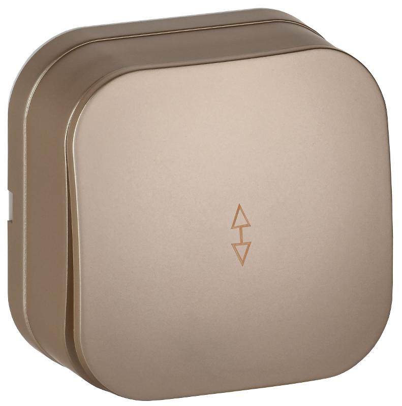GLORY Выключатель 1-клавишный проходной о/у 10А ВСп10-1-0-ХШм шампань матовый | EVH12-K37M-10 | IEK — IEK (ИЭК)