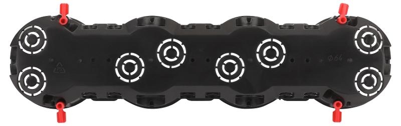 Коробка установочная ЭРА KUP-4-70-45 черная 4х местная 283х70х45мм для полых стен саморезы пластиковые лапки IP30  | Б0064951 | ЭРА — миниатюра 2