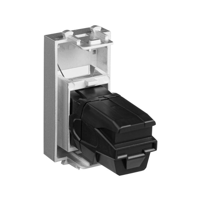 USB 2.0 розетка модульная, тип А-А, "Avanti", "Закаленная сталь", 1 модуль | 4404401 | DKC — миниатюра 4