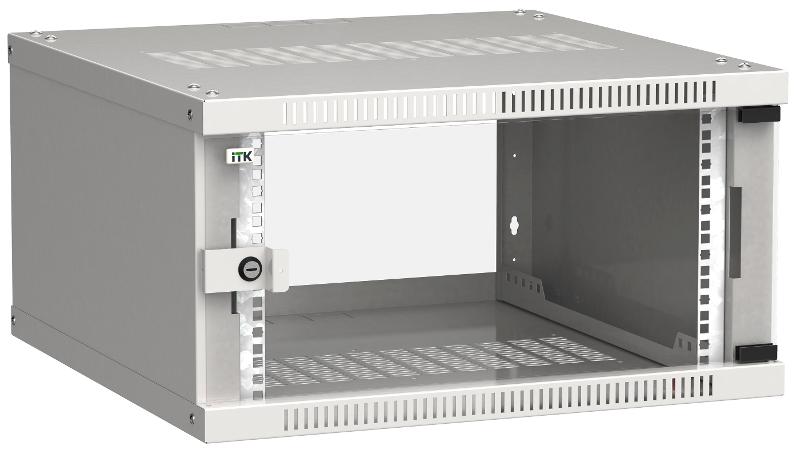 Шкаф LINEA WE 6U 600x600мм дверь стекло серый | LWE3-06U66-GF | ITK — ITK