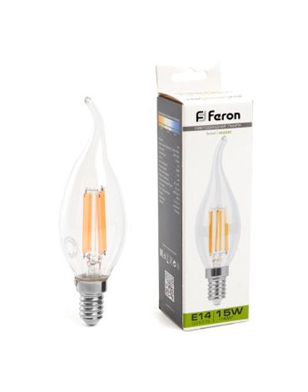 Лампа светодиодная, (15W) 230V E14 4000K прозрачная, LB-718 | 38263 | FERON — Feron