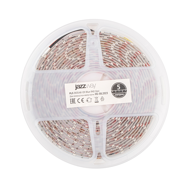 Лента светодиодная LED PLS 2835/60 6Вт 12В синий IP65 5м | 2858979 | Jazzway — миниатюра 5