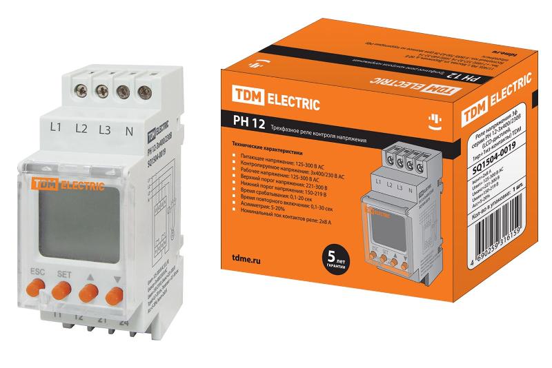 Реле напряжения РН 12-3х400/230В (LCD-дисплей, 1нр+1нз-контакты) | SQ1504-0019 | TDM — TDM ELECTRIC