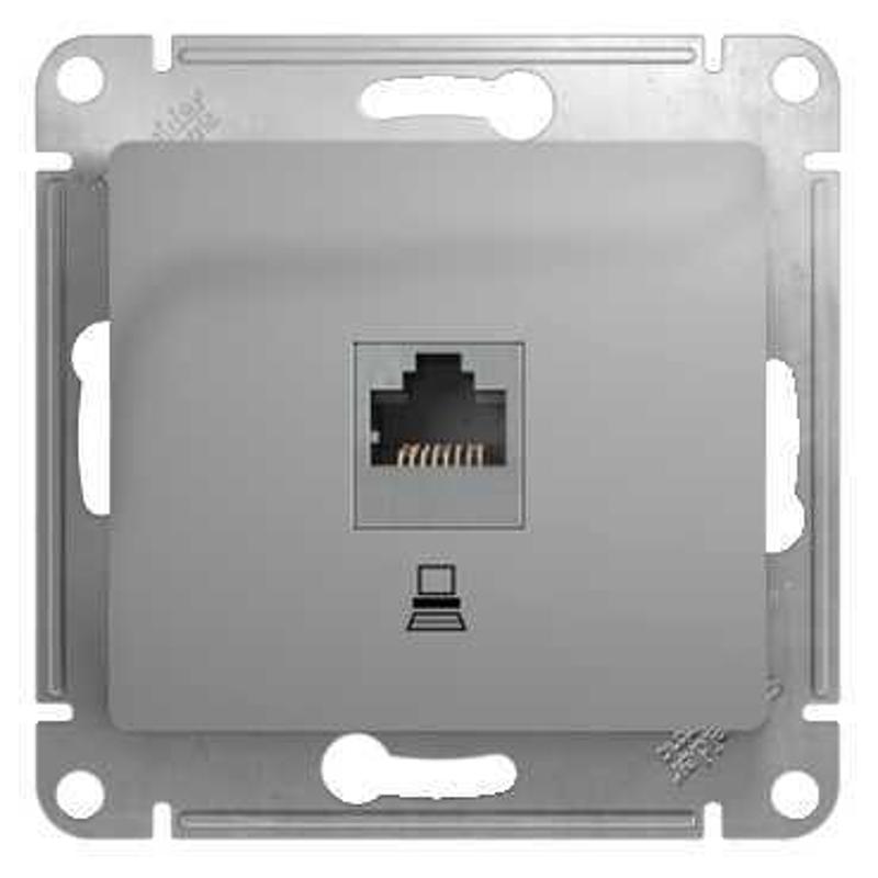 Glossa Алюминий Розетка компьютерная RJ45 кат.5E | GSL000381K | SE — Systeme Electric