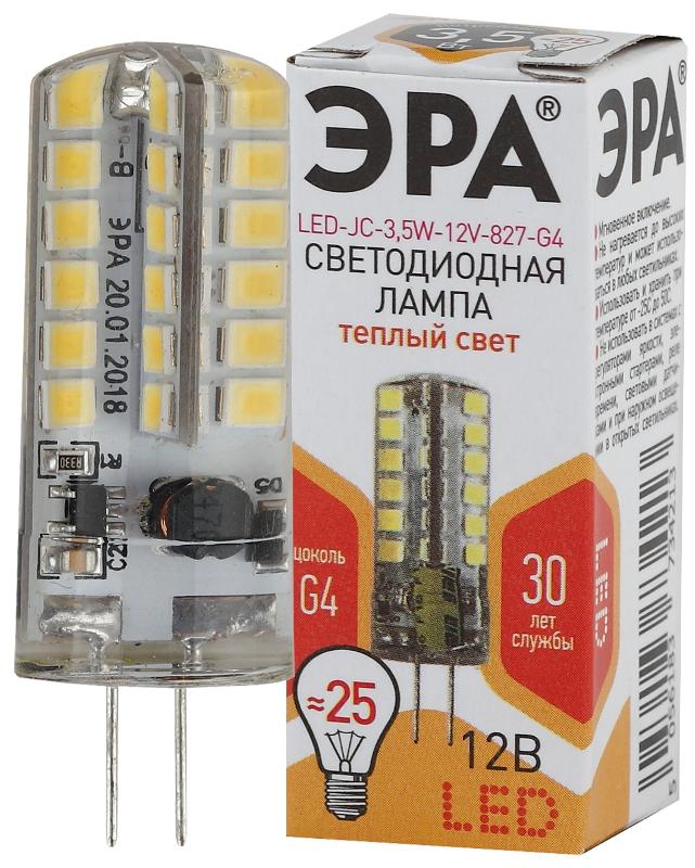 Лампа светодиодная  JC-3,5W-12V-827-G4 (диод, капсула, 3,5Вт, тепл, G4) | Б0033195 | ЭРА — миниатюра 1