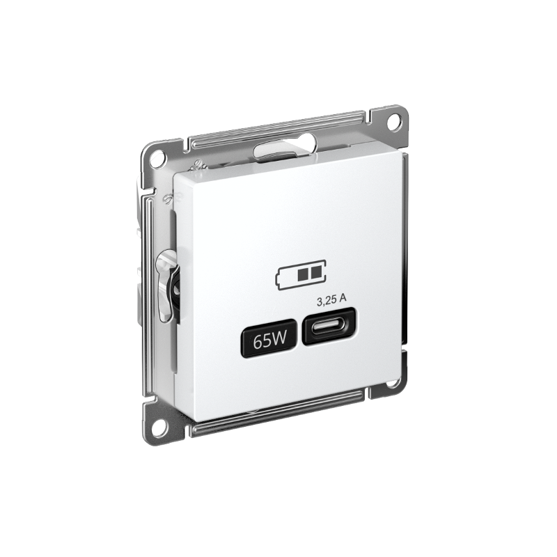 AtlasDesign Белый USB Розетка тип-C 65W высокоскоростной заряд QC PD | ATN000127 | SE — Systeme Electric