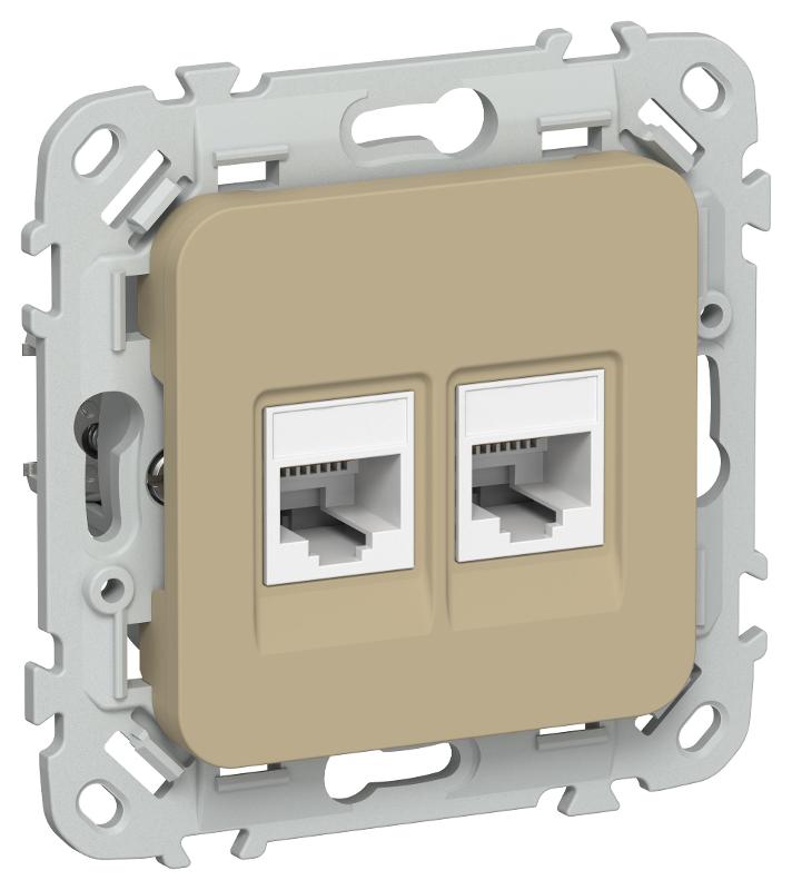 FLITE Розетка 2-ая компьютерная RJ45 кат.5Е UTP РК5е-2-0-ФлХ хаки | FI-K22-1-K59 | IEK — IEK (ИЭК)