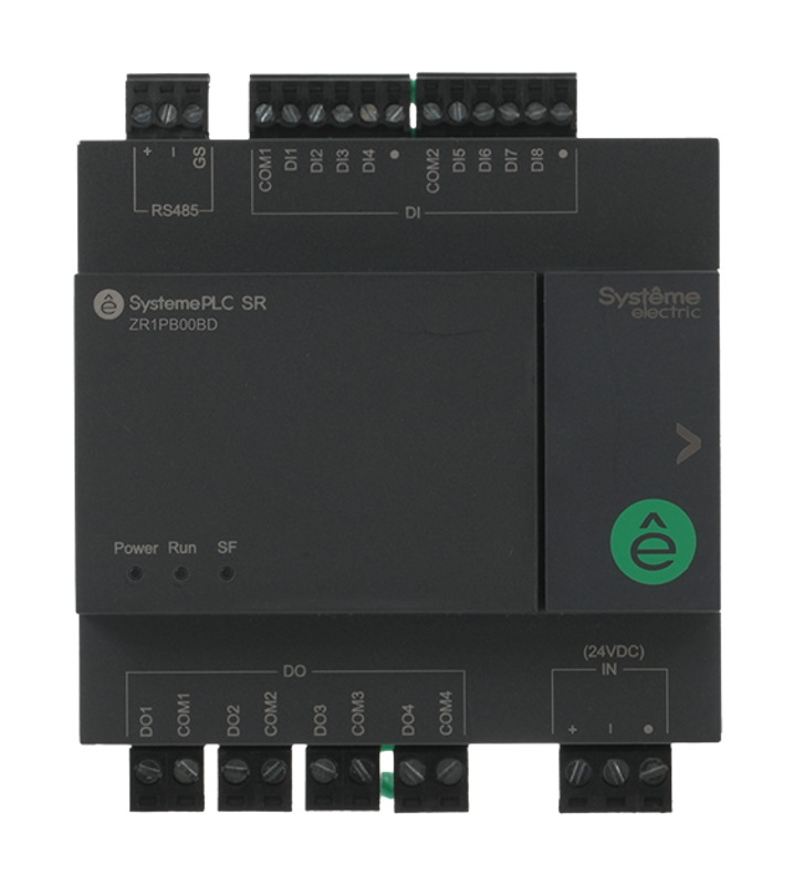 Интеллектуальное реле SR1; 24 VDC; 12 IO: 8 DI, 4 DO (реле); 1xRS485 | ZR1PB00BD | SE — Systeme Electric