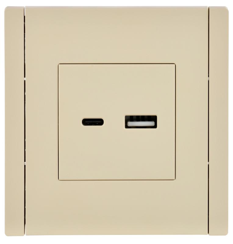 FORTE&PIANO Розетка USB A+C 3,1А FP450 ваниль | FP-U22-D31-K10 | IEK — миниатюра 2