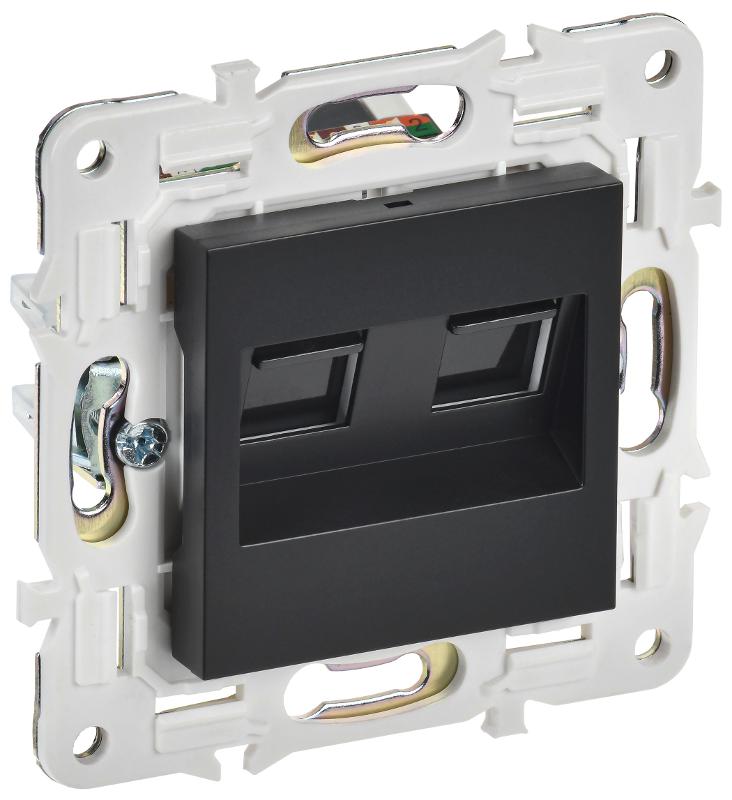 SKANDY Розетка компьютерная двойная RJ45 кат.5E SK-K03Bl черный | SK-K20-1-K02 | IEK — IEK (ИЭК)