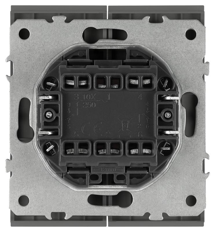 Переключатель Arktik 16-1106-06 двойной 10АХ-250В графит | Б0070369 | ЭРА — миниатюра 4