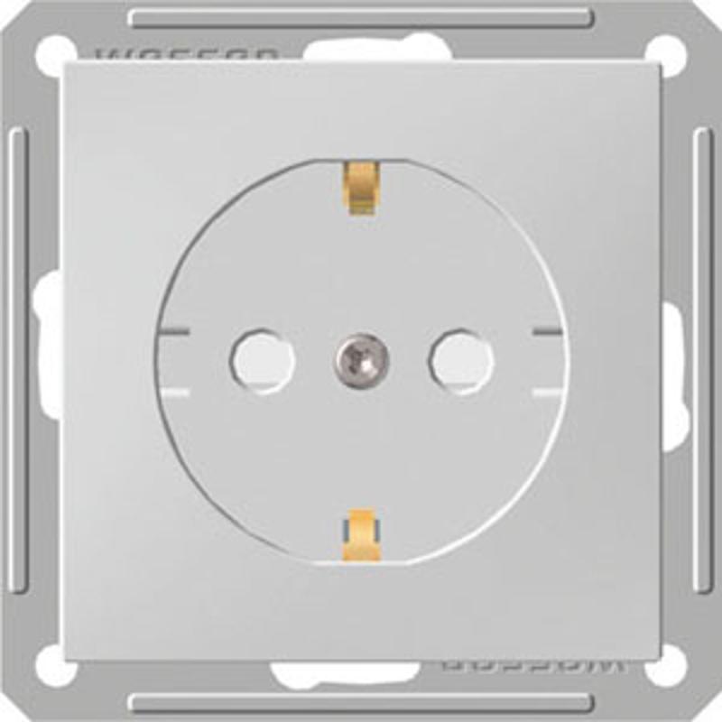 W59 Белый Розетка с заземлением с защитными шторками | RS16-152-1-86 | SE — Systeme Electric