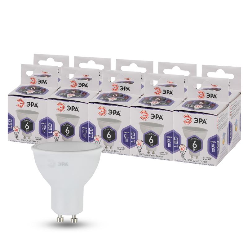 Лампа светодиодная LED MR16-6W-860-GU10 (диод, софит, 6Вт, холод, GU10) (10/100/4800) | Б0049070 | ЭРА — миниатюра 2