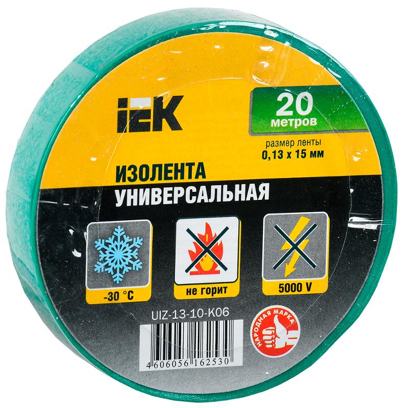 Изолента 0,13х15 мм зеленая 20 метров  | UIZ-13-10-K06 | IEK — миниатюра 1