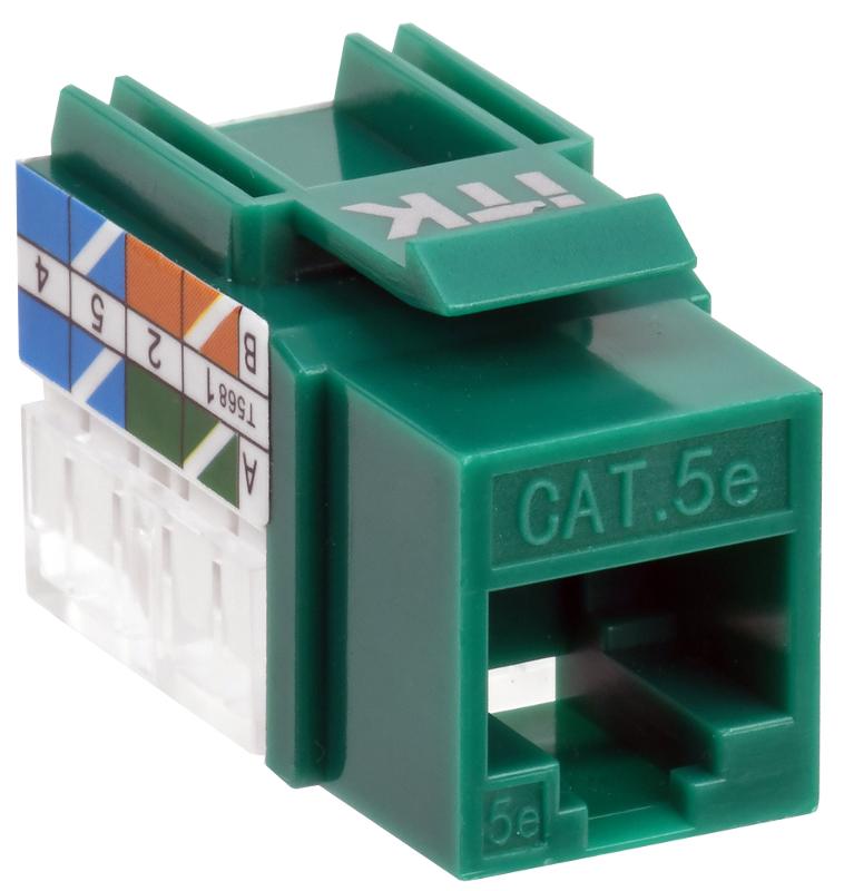 Модуль Keystone Jack кат.5E UTP 110 IDC 90град зелёный | CS1-1C5EU-11-02 | ITK — ITK